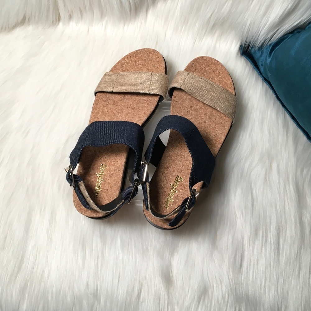 NWOT FarylRobin Denim & Cork Sandals from Anthro